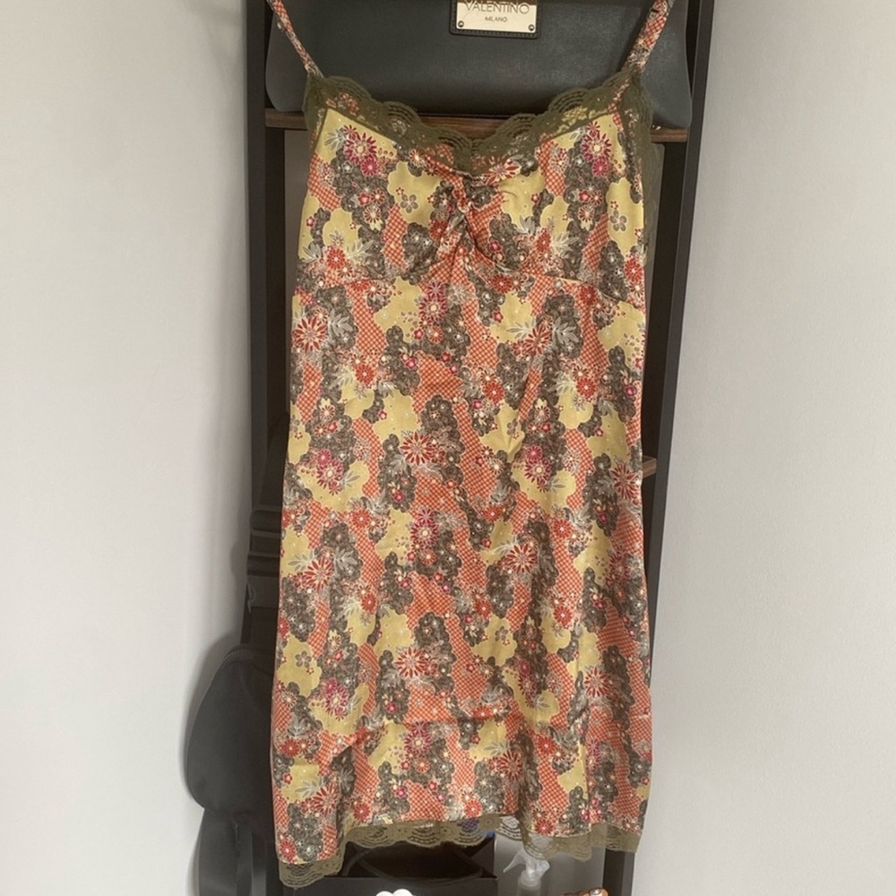 Floral Slip Dress with Lace Detail